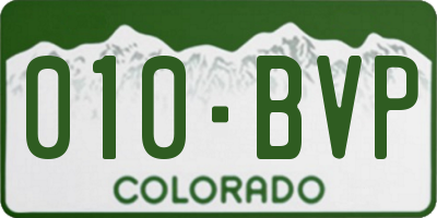 CO license plate 010BVP