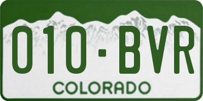 CO license plate 010BVR