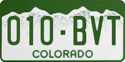 CO license plate 010BVT