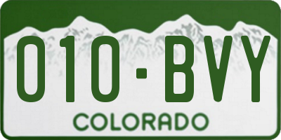 CO license plate 010BVY