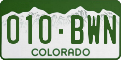 CO license plate 010BWN