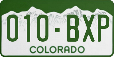 CO license plate 010BXP