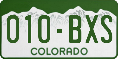 CO license plate 010BXS