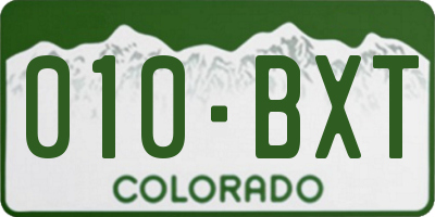 CO license plate 010BXT