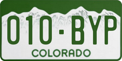 CO license plate 010BYP