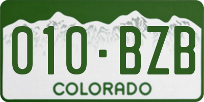 CO license plate 010BZB