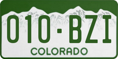 CO license plate 010BZI
