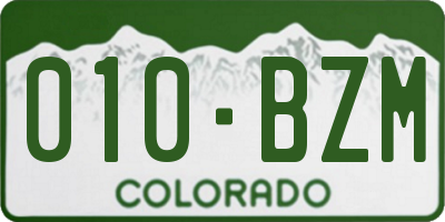 CO license plate 010BZM