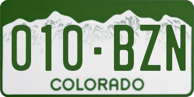 CO license plate 010BZN
