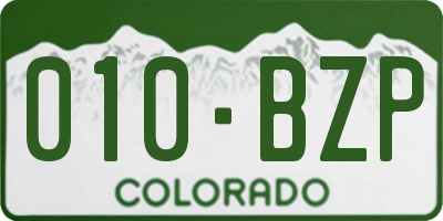 CO license plate 010BZP
