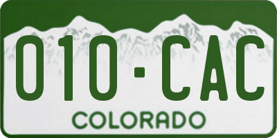 CO license plate 010CAC