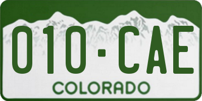 CO license plate 010CAE
