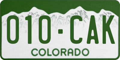 CO license plate 010CAK