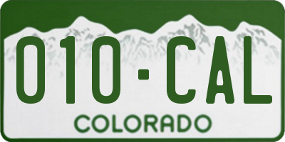 CO license plate 010CAL