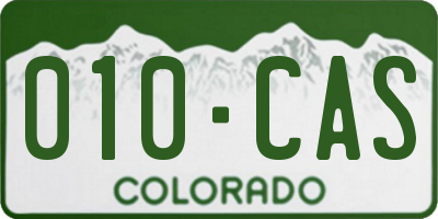 CO license plate 010CAS