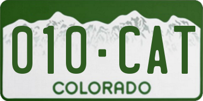 CO license plate 010CAT