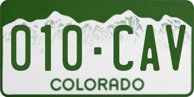 CO license plate 010CAV
