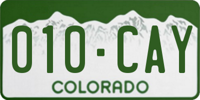 CO license plate 010CAY