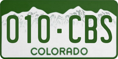 CO license plate 010CBS