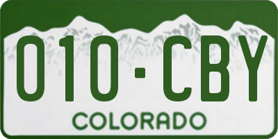 CO license plate 010CBY