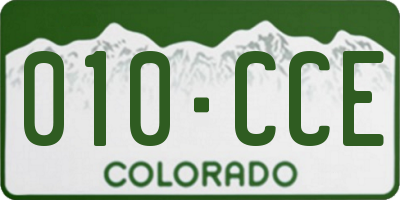 CO license plate 010CCE