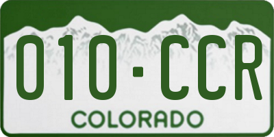 CO license plate 010CCR