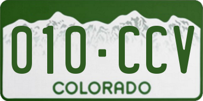 CO license plate 010CCV