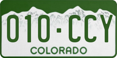 CO license plate 010CCY
