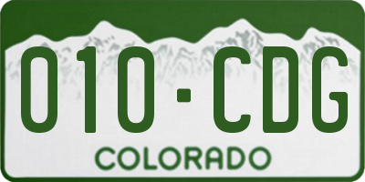 CO license plate 010CDG