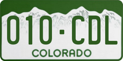 CO license plate 010CDL