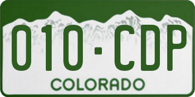 CO license plate 010CDP