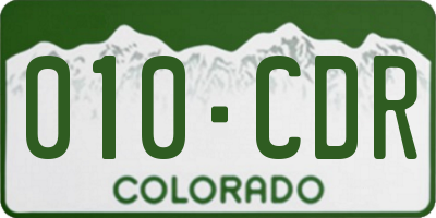 CO license plate 010CDR