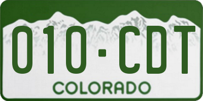 CO license plate 010CDT