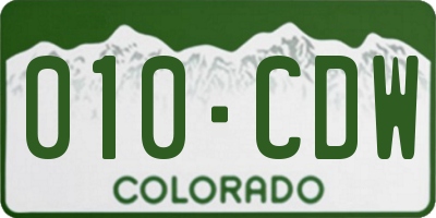 CO license plate 010CDW