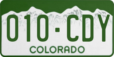 CO license plate 010CDY