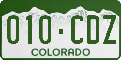 CO license plate 010CDZ