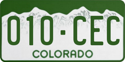 CO license plate 010CEC