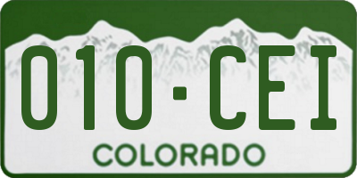 CO license plate 010CEI