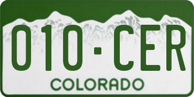 CO license plate 010CER