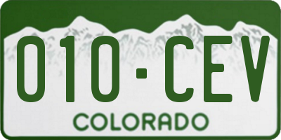 CO license plate 010CEV