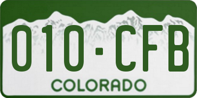 CO license plate 010CFB