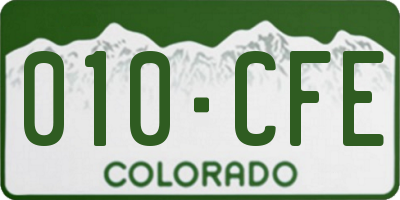 CO license plate 010CFE