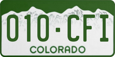 CO license plate 010CFI