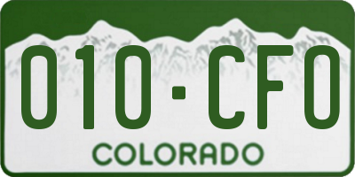 CO license plate 010CFO