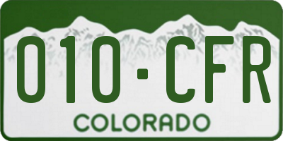 CO license plate 010CFR