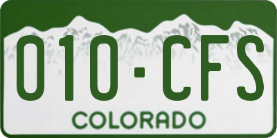 CO license plate 010CFS