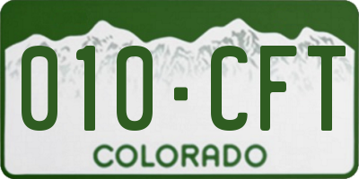 CO license plate 010CFT
