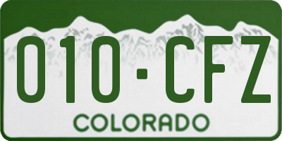 CO license plate 010CFZ