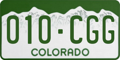 CO license plate 010CGG