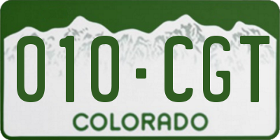 CO license plate 010CGT